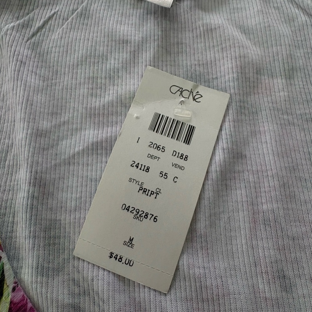 Cache Pink and Black Patterned Tank Top - Picture 3 of 4